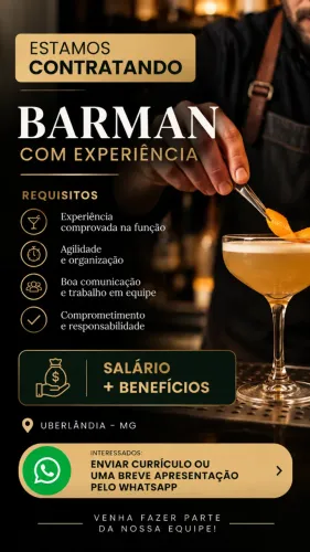 Barmen com experiência 