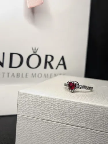 Anel pandora prata coração tamanho 22