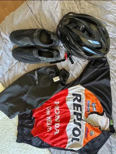 Roupa de ciclismo masculino kit completo