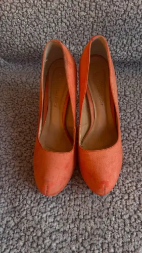 Sapato Scarpin Raphaella Booz Coral nº 34 ? Couro Nobuck, Salto Corda
