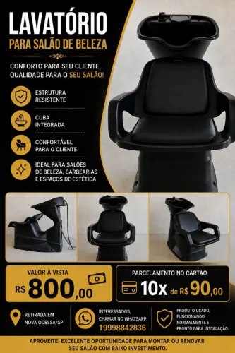 Lavatório para salão de beleza