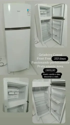 Geladeira 333 litros CONSUL ( praticamente nova) zero marcas de uso.