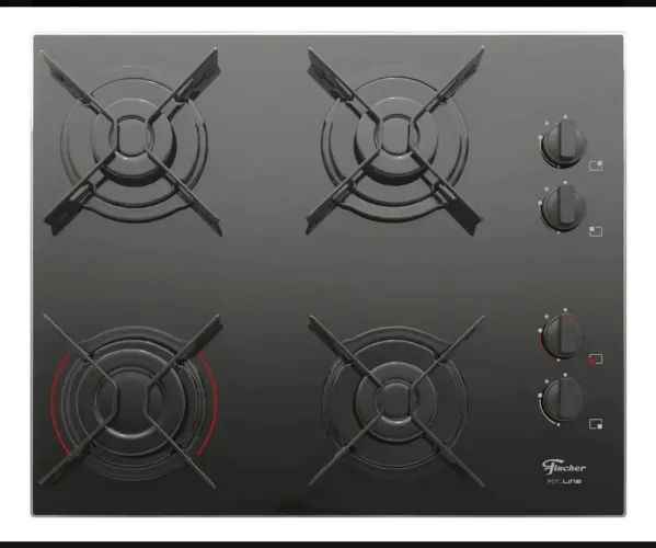Cooktop Fischer 4B Fit Line Gás (Mesa de Vidro) - NOVO NA CAIXA!