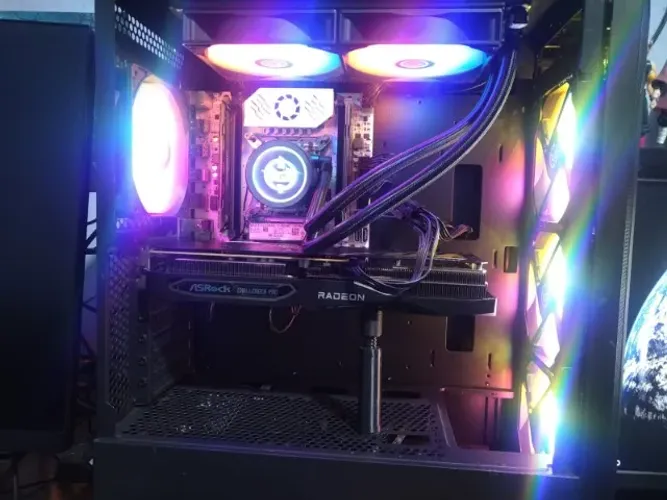 Pc Gamer Xeon 2680v4 14/28, 16gb ddr4, Rx 7600, Water 240mm, ssd 512gb, Fonte 600w 80 plus