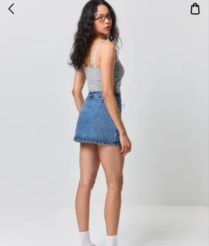 Short saia jeans youcom