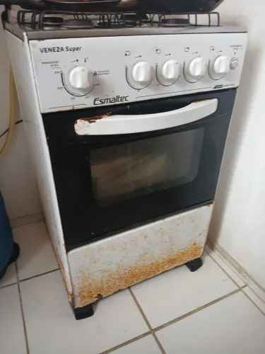 Fogão funcionando