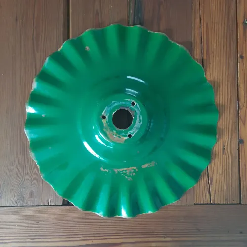 Prato de Luminária de poste antigo - Esmaltado verde <br>