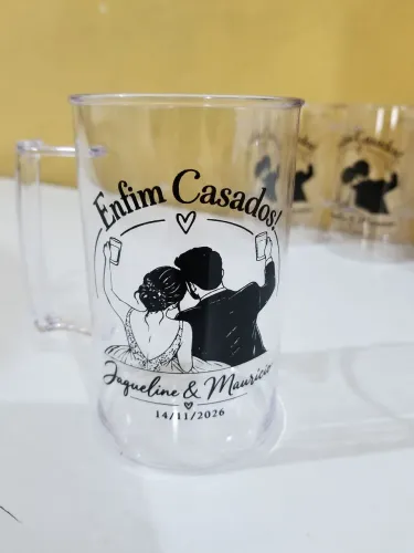Kit 100 uni Canecas Chopp 430ml Acrílico Personalizadas