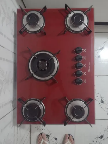 Fogão cooktop 5 bocas vermelho - Excelente estado