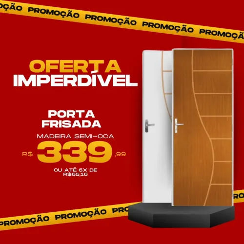 Porta de Madeira Frisada MDF Semi-Oca