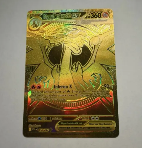 Carta Pokémon Mega Charizard X EX GOLD INGLÊS NM