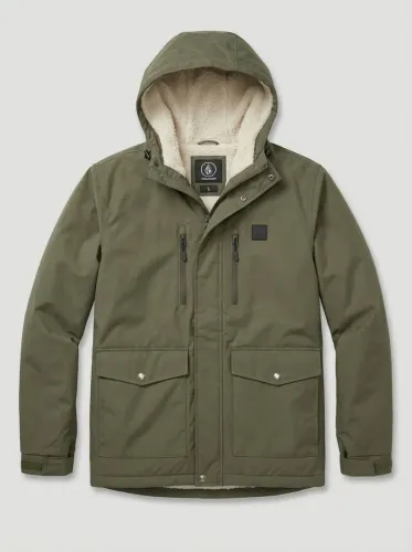 Parka Volcom Masculina Sherpa Verde Militar Original Tam L