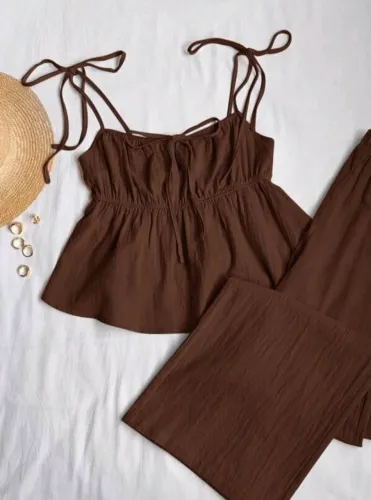 Conjunto marrom TAM G