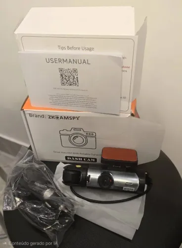 Câmera Veiculor duplas 1080p, com tela e visão noturna. Nova na caixa.