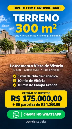 OPORTUNIDADE: TERRENO DE 300 m² NO LOTEAMENTO VISTA DE VITÓRIA