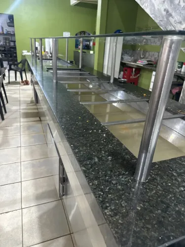 Cuba de inox com pedra em granito
