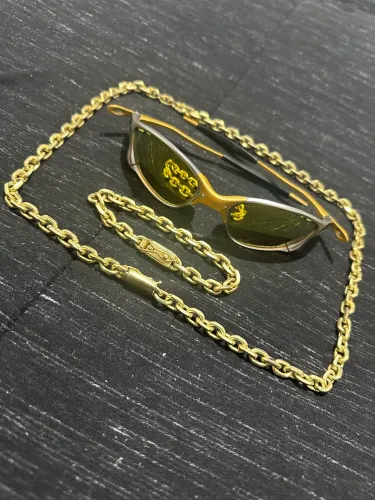 Cordão e pulseira banhados mais oakley 24k