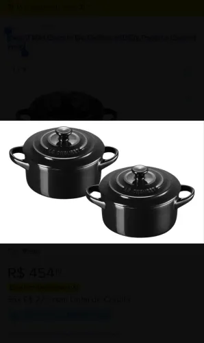 Le Creuset - Jogo 2 Mini Cocotte em cerâmica 10 Cm Preto