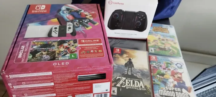 Nintendo Switch OLED + jogos e acessórios