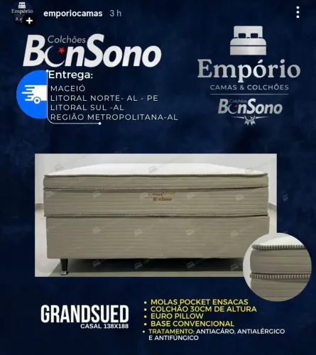 Cama casal Grandsued molas pocket ensacada pronta entrega itens novos de fabrica