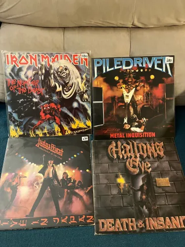 Lote 4 Lps Vinil Metal Iron Maiden Judas Priest Piledriver