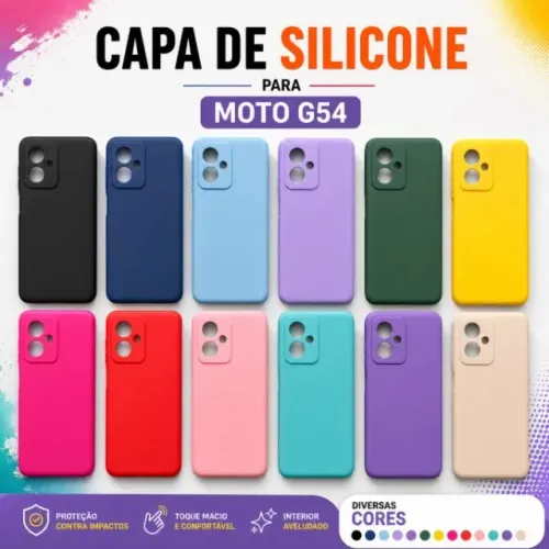 CAPINHA MOTOROLA MOTO G54 - SILICONE PREMIUM INTERIOR AVELUDADO - NOVO/LACRADO