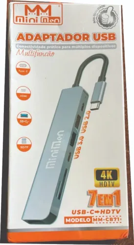 CABO ADAPTADOR HUB USB TIPO C 7 EM 1 COM HDMI - MM-CB71