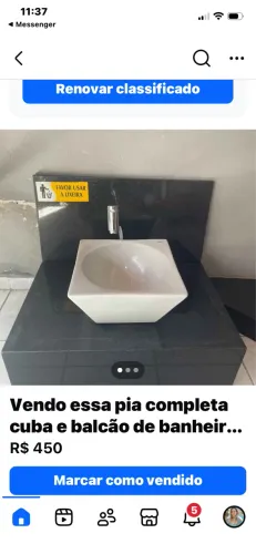 Kit de pia de banheiro de mármore cubo de porcelanato e torneira