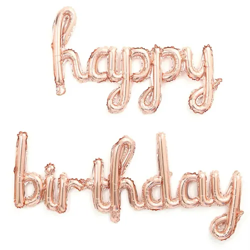 Balão Happy Birthday - Rose Gold