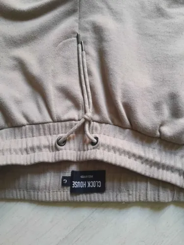 calça de moletom tam G da clock house masculina bege