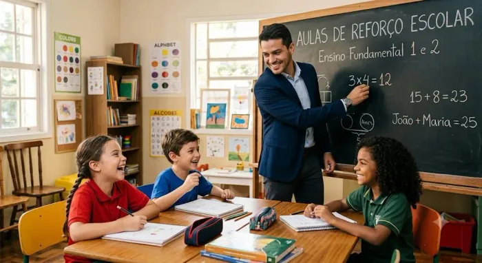 Aula de reforço escolar - Ensino fundamental 1 e 2