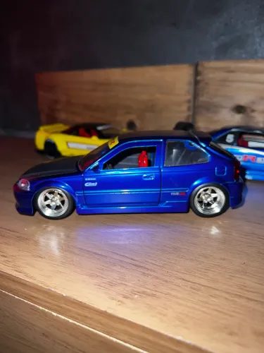 Honda Civic EK Type R 1997 Azul Jada Toys JDM TUNNERS 1/24