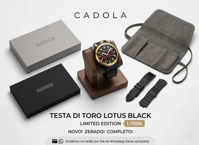 Relógio Cadola Testa Di Toro Lotus Black Edição Limitada! Acompanha 2 pulseiras! Zerado!