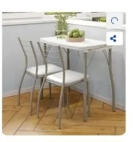 Conjunto sala de jantar/copa TALIM branca com 2 cadeiras