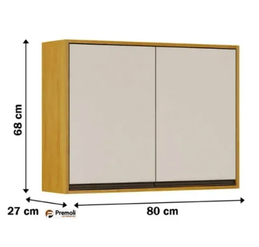 Aéreo Eduarda 80cm 2 Portas Em Mdf Cor Cinamomo/off White CHF Moveis