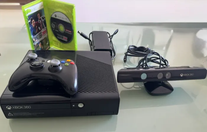Xbox 360 Vídeo Game original Microsoft + Kinect + Controle sem fio