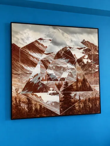Quadro Decorativo Tok&Stok Resinado 1,00 x 1,00 m - Excelente Estado