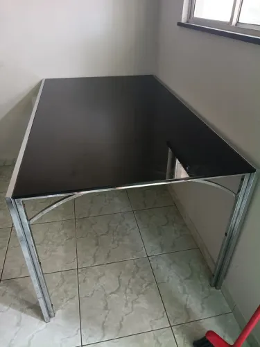 MESA DE VIDRO TEMPERADO PRETO FUMÊ
