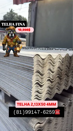 TELHAAS 2,13X50 4MM no preço