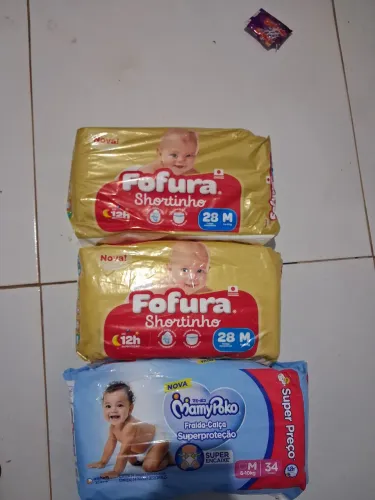 3 fraldas shortinho por 80 reais