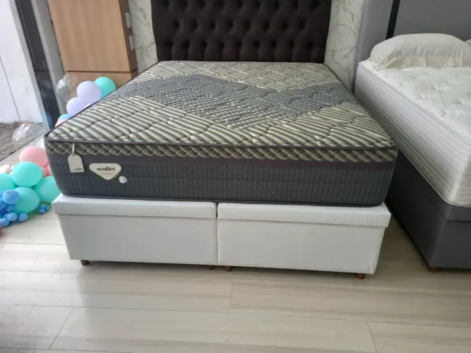 Box Baú Queen Corino Branco