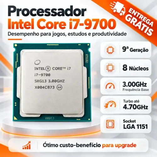 Processador Intel Core i7-9700 9ª Geração 8 Núcleos 4.70GHz
