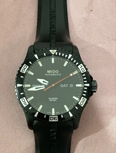 relógio mido ocean star day date automático preto