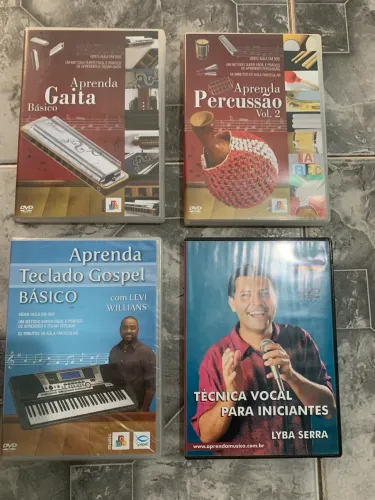 Vídeo aula percussão gaita teclado vocal dvd música