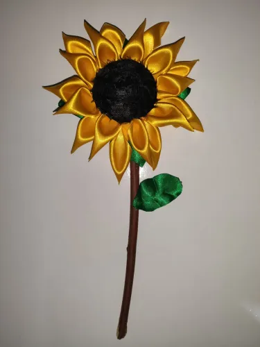 Girassol Artesanal de Cetim Feito à Mão (Não Murcha) - Flor pra Amiga/Namorada/Mãe