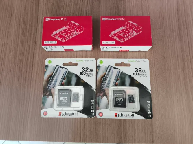 Kit 2x Raspberry Pi 5 8Gb + 2x Cartão SD 32Gb