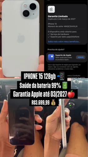iPhone 15 128GB (Na garantia Apple)