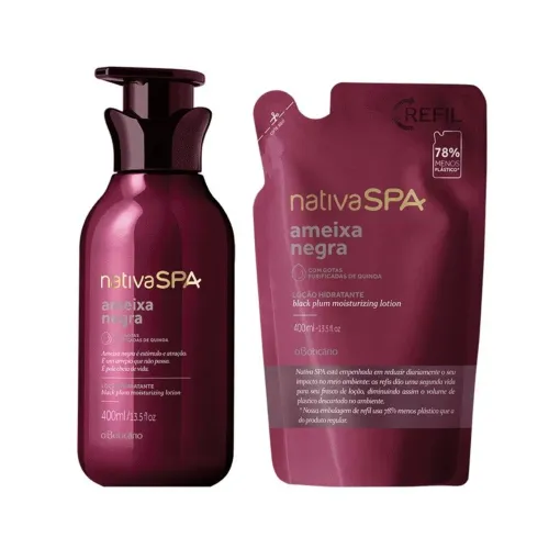 Kit Hidratante Corporal Nativa SPA " Ameixa Negra " 400ml cada