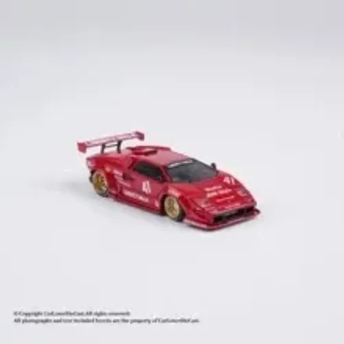 Mini GT 1100 com kit de carroceria Lamborghini Countach LB Widebody, vermelho