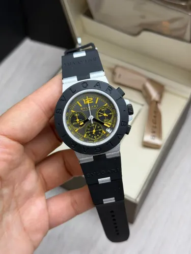 Relógio Base ETA Estilo Bvlgari Aluminium Automático - Vidro Safira e Aço Inoxidável 904L